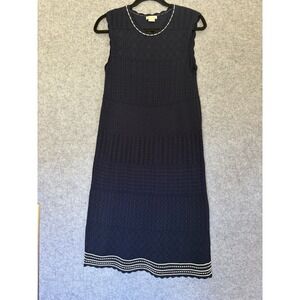 Shoshana Knit Navy Dress Size Large Old Money Quiet Luxury Classic Travel Cruise